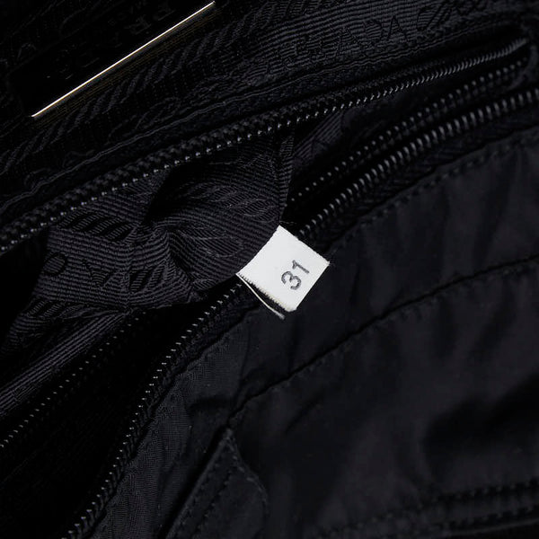 プラダ 三角ロゴプレート ハンドバッグ ショルダーバッグ 2WAY BR4051 ブラック ナイロン レザー レディース PRADA 【中古】