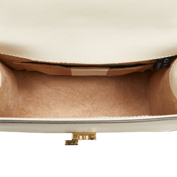 グッチ シルヴィ スモール シェリーライン 斜め掛け チェーン ショルダーバッグ  431666 ホワイト マルチカラー レザー レディース GUCCI 【中古】