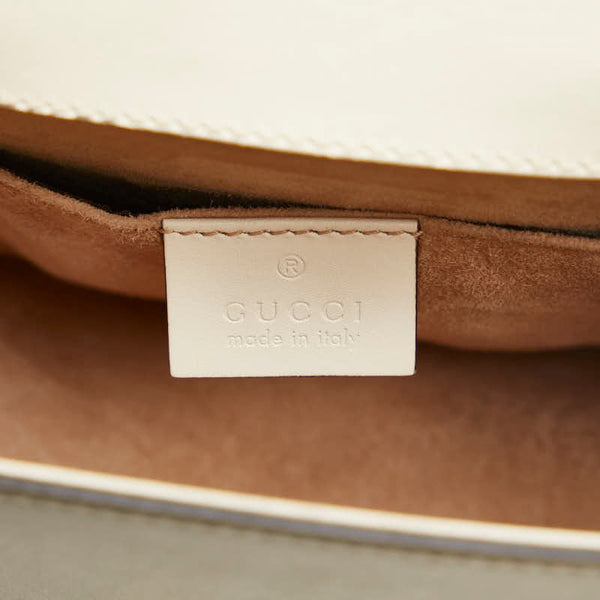 グッチ シルヴィ スモール シェリーライン 斜め掛け チェーン ショルダーバッグ  431666 ホワイト マルチカラー レザー レディース GUCCI 【中古】