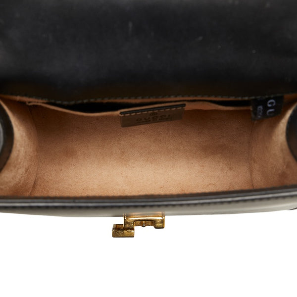 グッチ シルヴィ スモール シェリーライン 斜め掛け チェーン ショルダーバッグ  431666 ブラック マルチカラー レザー レディース GUCCI 【中古】