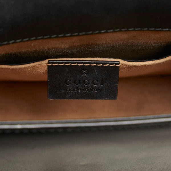 グッチ シルヴィ スモール シェリーライン 斜め掛け チェーン ショルダーバッグ  431666 ブラック マルチカラー レザー レディース GUCCI 【中古】