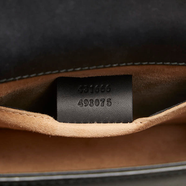 グッチ シルヴィ スモール シェリーライン 斜め掛け チェーン ショルダーバッグ  431666 ブラック マルチカラー レザー レディース GUCCI 【中古】