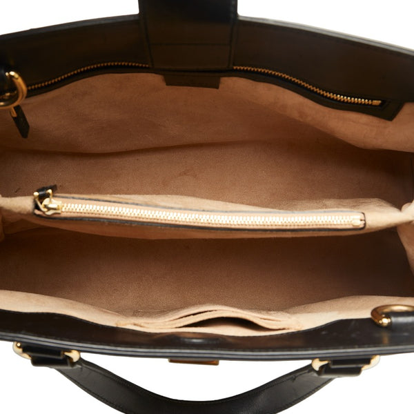 グッチ シルヴィ シェリーライン ハンドバッグ ショルダーバッグ 2WAY 453790 ブラック マルチカラー レザー キャンバス レディース GUCCI 【中古】