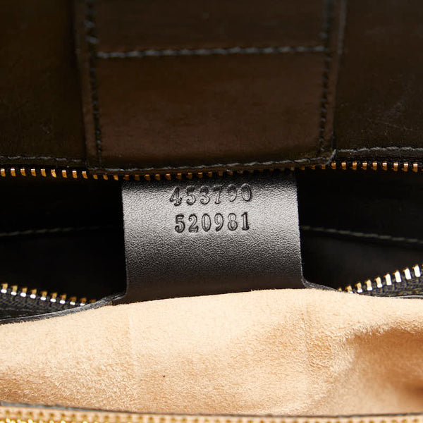 グッチ シルヴィ シェリーライン ハンドバッグ ショルダーバッグ 2WAY 453790 ブラック マルチカラー レザー キャンバス レディース GUCCI 【中古】