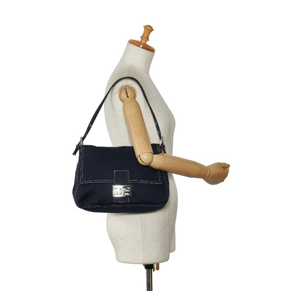 フェンディ マンマバケット ハンドバッグ ワンショルダーバッグ 26325 ネイビー マルチカラー キャンバス レディース FENDI 【中古】