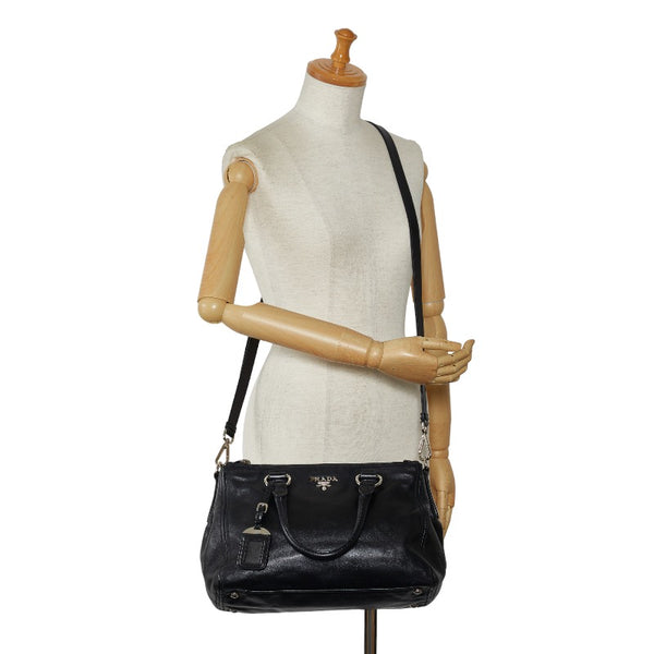 プラダ ハンドバッグ ショルダーバッグ 2WAY BN2866 ブラック カーフレザー レディース PRADA 【中古】