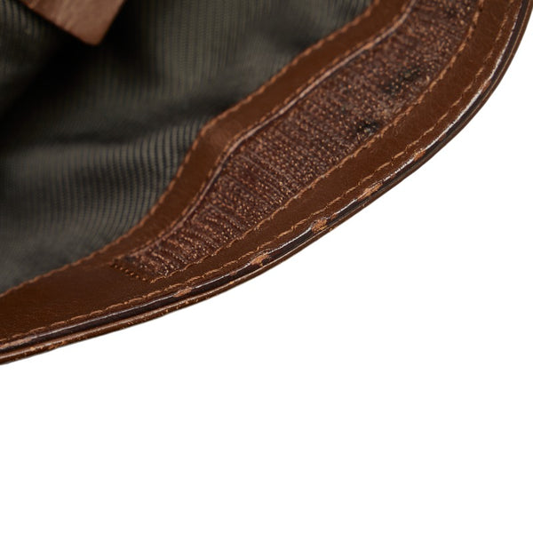 グッチ GGキャンバス 斜め掛け ショルダーバッグ 27639 ベージュ ブラウン キャンバス レザー レディース GUCCI 【中古】