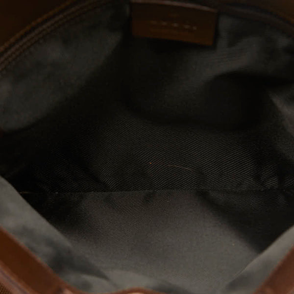 グッチ GGキャンバス 斜め掛け ショルダーバッグ 27639 ベージュ ブラウン キャンバス レザー レディース GUCCI 【中古】