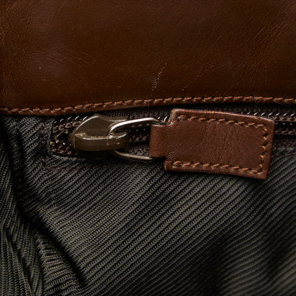 グッチ GGキャンバス 斜め掛け ショルダーバッグ 27639 ベージュ ブラウン キャンバス レザー レディース GUCCI 【中古】