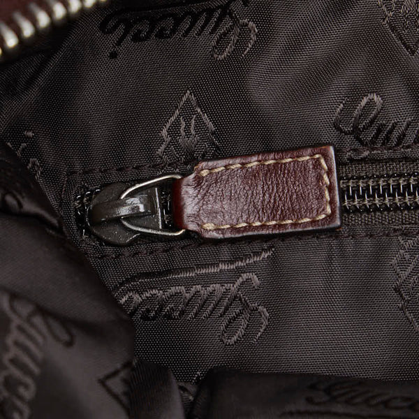 グッチ メッセンジャーバッグ クレスト 斜め掛け ショルダーバッグ 189684 ブラウン レザー レディース GUCCI 【中古】