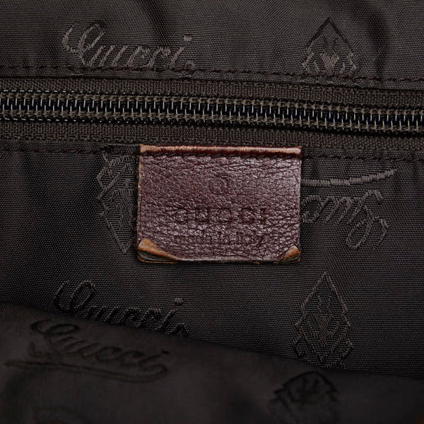 グッチ メッセンジャーバッグ クレスト 斜め掛け ショルダーバッグ 189684 ブラウン レザー レディース GUCCI 【中古】