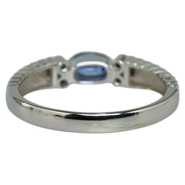 Pt900 プラチナ サファイア0.32ct ダイヤ0.03ct リング 指輪 レディース 14号 【中古】