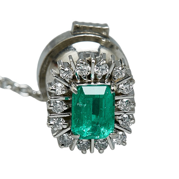 Pt900 プラチナ エメラルド0.62ｃｔ ダイヤ0.192ｃｔ タイピン レディース 【中古】