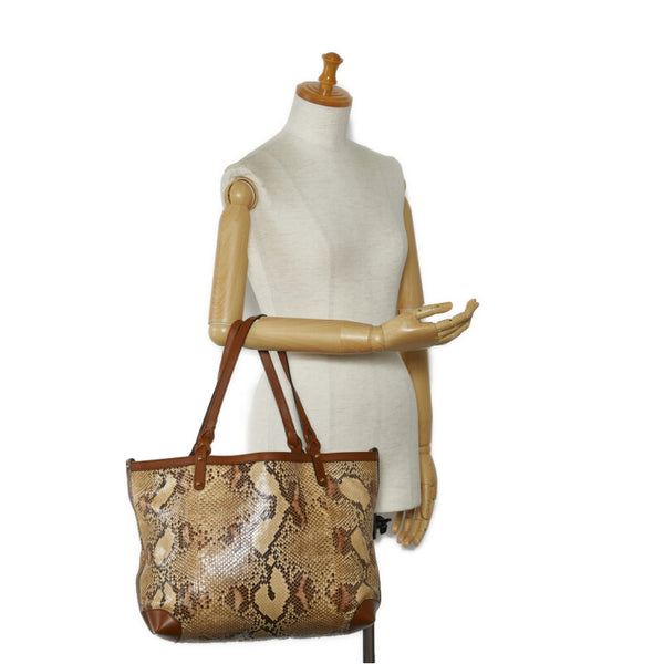 グッチ ショルダーバッグ トートバッグ 247209 ベージュ ブラウン パイソン レザー レディース GUCCI 【中古】