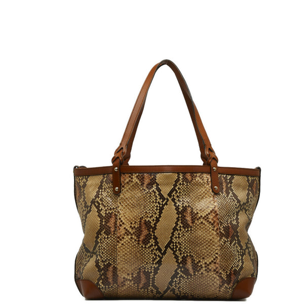 グッチ ショルダーバッグ トートバッグ 247209 ベージュ ブラウン パイソン レザー レディース GUCCI 【中古】