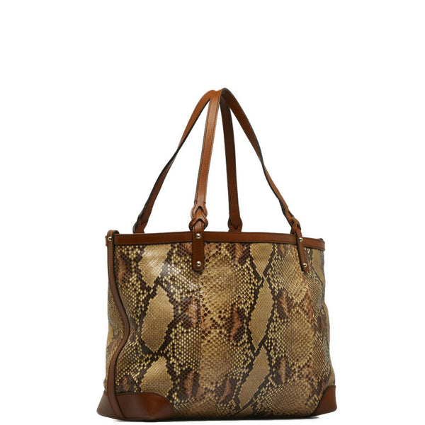 グッチ ショルダーバッグ トートバッグ 247209 ベージュ ブラウン パイソン レザー レディース GUCCI 【中古】