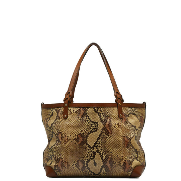 グッチ ショルダーバッグ トートバッグ 247209 ベージュ ブラウン パイソン レザー レディース GUCCI 【中古】