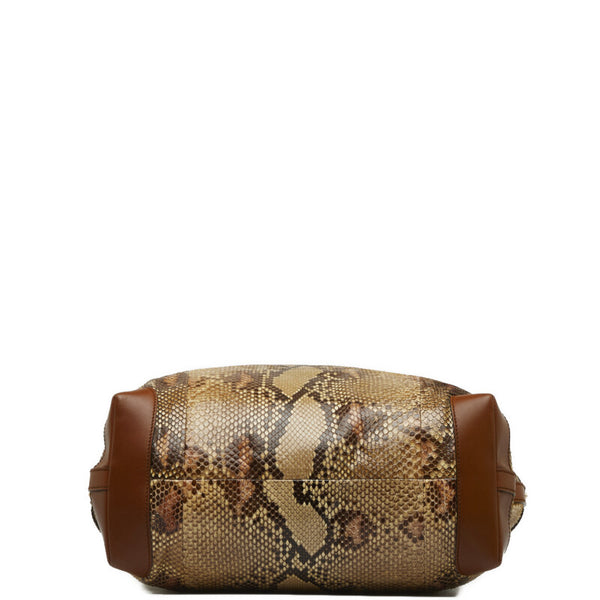 グッチ ショルダーバッグ トートバッグ 247209 ベージュ ブラウン パイソン レザー レディース GUCCI 【中古】