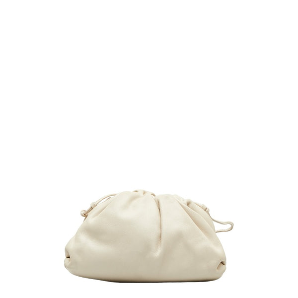 ボッテガヴェネタ がま口 ミニ ショルダーバッグ ホワイト アイボリー レザー レディース BOTTEGAVENETA 【中古】