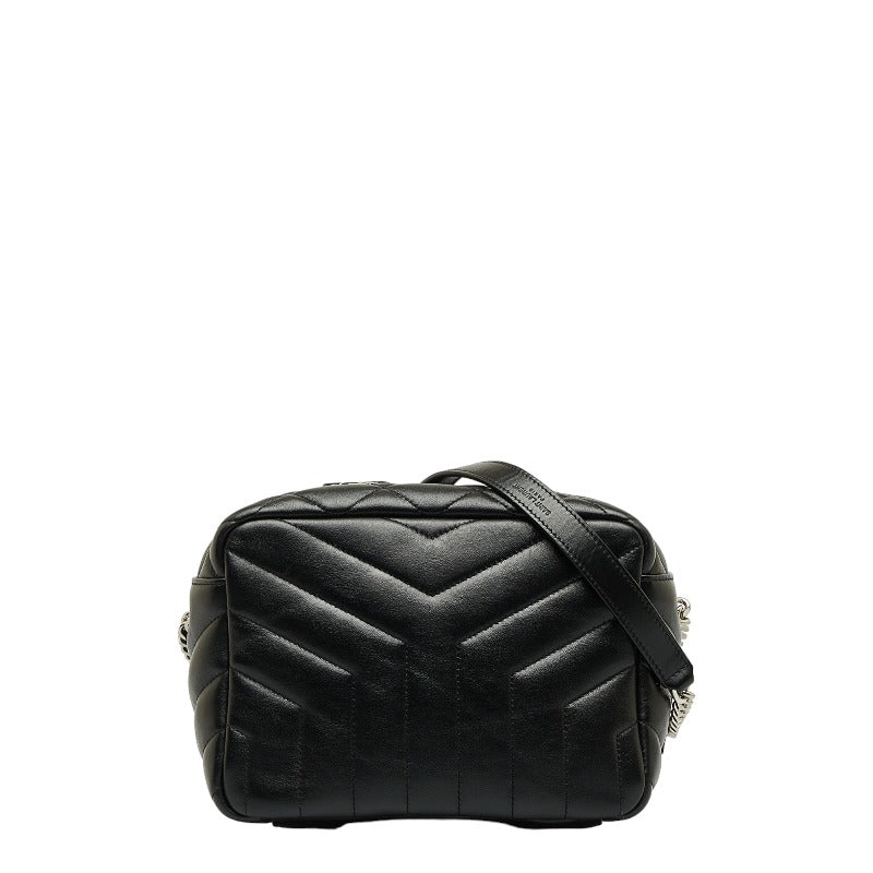 サンローラン ルル 斜め掛け チェーン ショルダーバッグ ボーリングバッグ 454317 ブラック レザー レディース SAINT LAURENT 【中古】