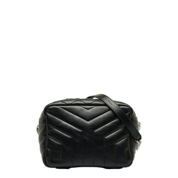 サンローラン ルル 斜め掛け チェーン ショルダーバッグ ボーリングバッグ 454317 ブラック レザー レディース SAINT LAURENT 【中古】