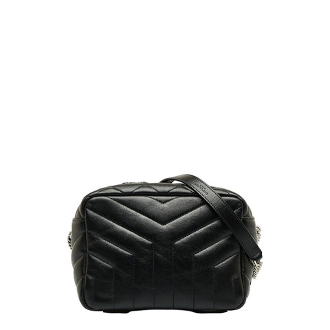 サンローラン ルル 斜め掛け チェーン ショルダーバッグ ボーリングバッグ 454317 ブラック レザー レディース SAINT LAURENT 【中古】