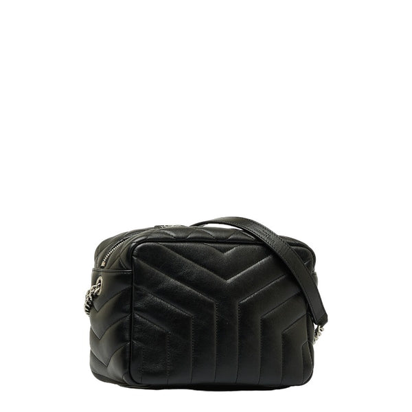 サンローラン ルル 斜め掛け チェーン ショルダーバッグ ボーリングバッグ 454317 ブラック レザー レディース SAINT LAURENT 【中古】