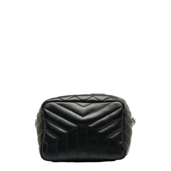 サンローラン ルル 斜め掛け チェーン ショルダーバッグ ボーリングバッグ 454317 ブラック レザー レディース SAINT LAURENT 【中古】