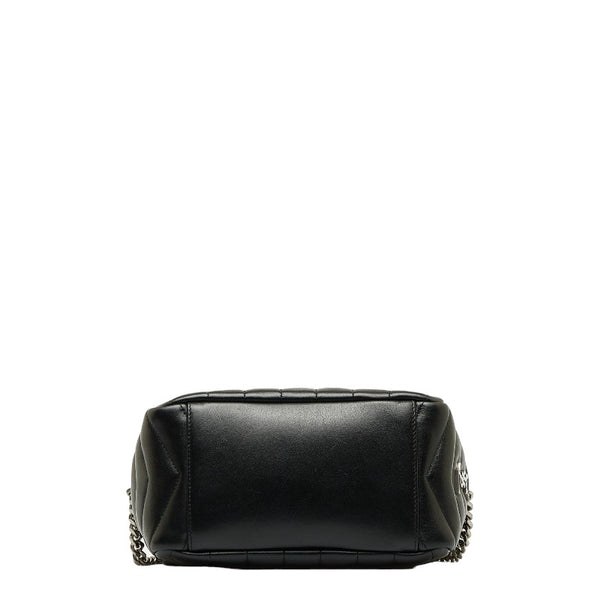 サンローラン ルル 斜め掛け チェーン ショルダーバッグ ボーリングバッグ 454317 ブラック レザー レディース SAINT LAURENT 【中古】