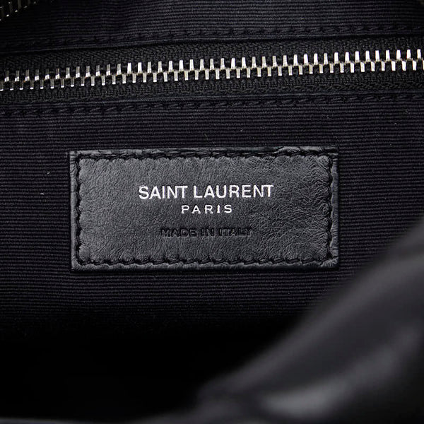 サンローラン ルル 斜め掛け チェーン ショルダーバッグ ボーリングバッグ 454317 ブラック レザー レディース SAINT LAURENT 【中古】
