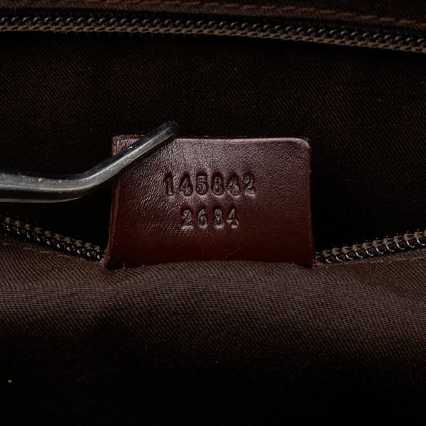 グッチ グッチシマ トートバッグ ハンドバッグ ビジネスバッグ 145842 ブラウン PVC レザー メンズ GUCCI 【中古】