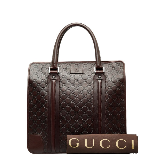 グッチ グッチシマ トートバッグ ハンドバッグ ビジネスバッグ 145842 ブラウン PVC レザー メンズ GUCCI 【中古】