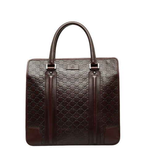 グッチ グッチシマ トートバッグ ハンドバッグ ビジネスバッグ 145842 ブラウン PVC レザー メンズ GUCCI 【中古】