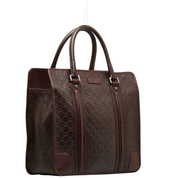 グッチ グッチシマ トートバッグ ハンドバッグ ビジネスバッグ 145842 ブラウン PVC レザー メンズ GUCCI 【中古】