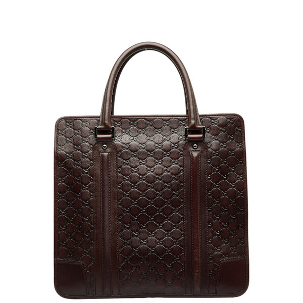 グッチ グッチシマ トートバッグ ハンドバッグ ビジネスバッグ 145842 ブラウン PVC レザー メンズ GUCCI 【中古】