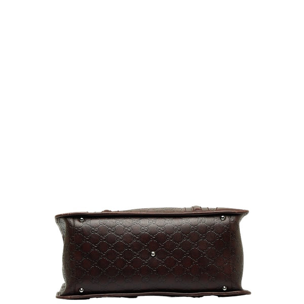 グッチ グッチシマ トートバッグ ハンドバッグ ビジネスバッグ 145842 ブラウン PVC レザー メンズ GUCCI 【中古】