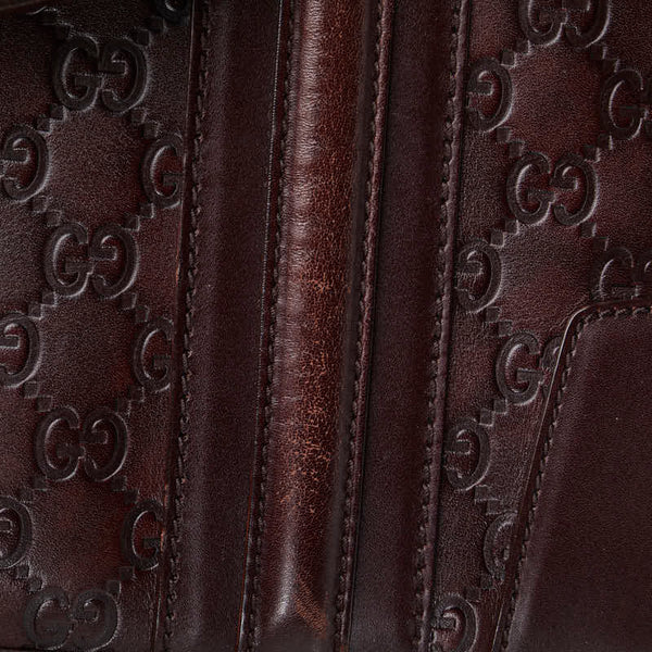 グッチ グッチシマ トートバッグ ハンドバッグ ビジネスバッグ 145842 ブラウン PVC レザー メンズ GUCCI 【中古】