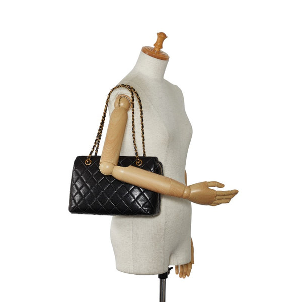 シャネル マトラッセ チェーン トートバッグ ハンドバッグ ブラック レザー レディース CHANEL 【中古】
