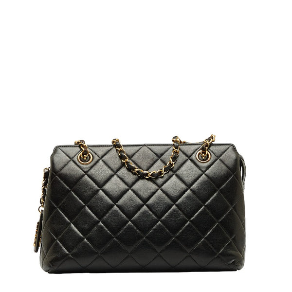 シャネル マトラッセ チェーン トートバッグ ハンドバッグ ブラック レザー レディース CHANEL 【中古】