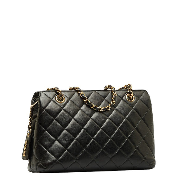 シャネル マトラッセ チェーン トートバッグ ハンドバッグ ブラック レザー レディース CHANEL 【中古】