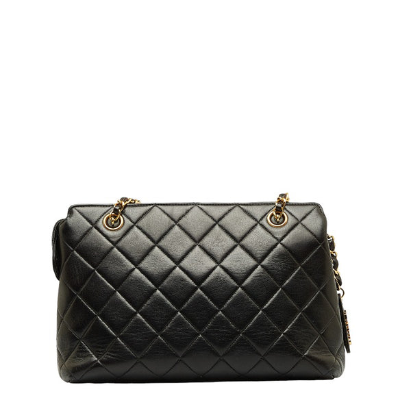 シャネル マトラッセ チェーン トートバッグ ハンドバッグ ブラック レザー レディース CHANEL 【中古】