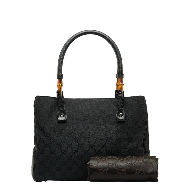 グッチ GGキャンバス バンブー ハンドバッグ トートバッグ 112526 ブラック キャンバス レディース GUCCI 【中古】