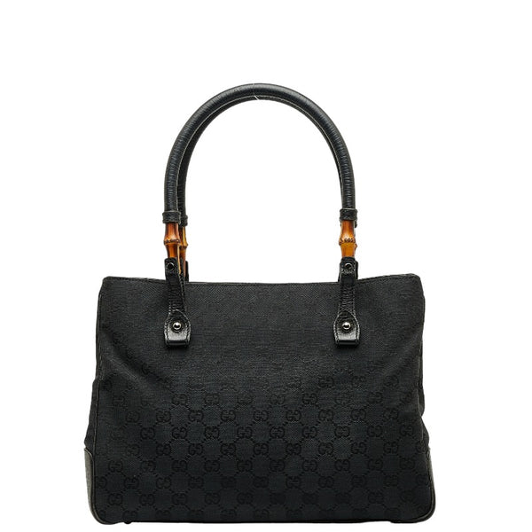 グッチ GGキャンバス バンブー ハンドバッグ トートバッグ 112526 ブラック キャンバス レディース GUCCI 【中古】