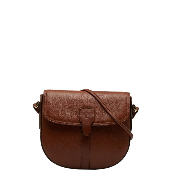 バーバリー ヴィンテージ ノバチェック シャドーホース 斜め掛け ショルダーバッグ ブラウン レザー レディース BURBERRY 【中古】