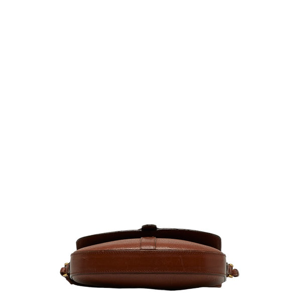 バーバリー ヴィンテージ ノバチェック シャドーホース 斜め掛け ショルダーバッグ ブラウン レザー レディース BURBERRY 【中古】