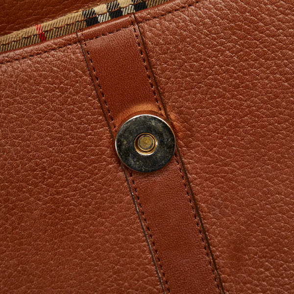 バーバリー ヴィンテージ ノバチェック シャドーホース 斜め掛け ショルダーバッグ ブラウン レザー レディース BURBERRY 【中古】