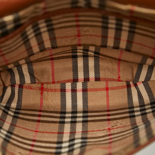 バーバリー ヴィンテージ ノバチェック シャドーホース 斜め掛け ショルダーバッグ ブラウン レザー レディース BURBERRY 【中古】