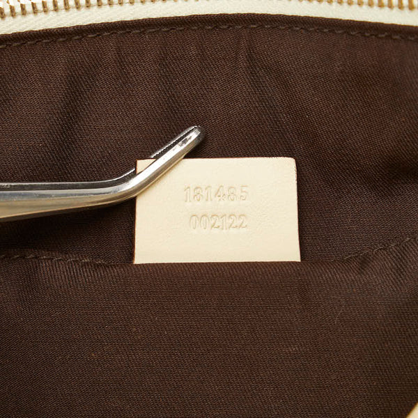 グッチ ドゥケッサ リボン クレストチャーム ハンドバッグ ミニボストンバッグ 181485 アイボリー レザー レディース GUCCI 【中古】