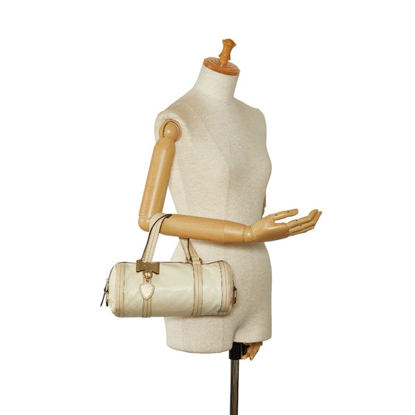 グッチ ドゥケッサ リボン クレストチャーム ハンドバッグ ミニボストンバッグ 181485 アイボリー レザー レディース GUCCI 【中古】