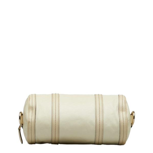 グッチ ドゥケッサ リボン クレストチャーム ハンドバッグ ミニボストンバッグ 181485 アイボリー レザー レディース GUCCI 【中古】